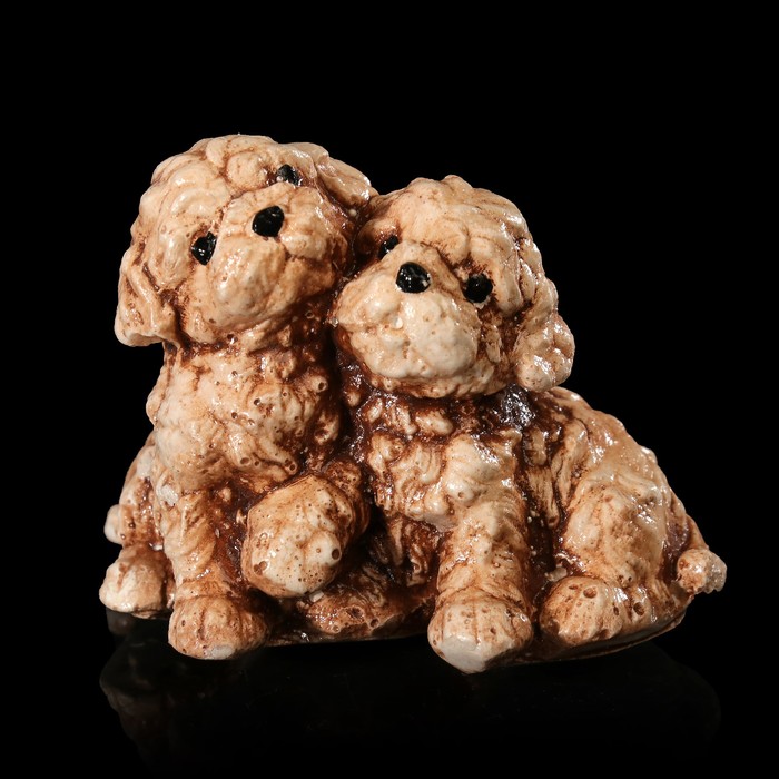 Сувенир гипс "Две собаки" 4 см