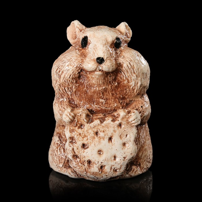 Сувенир гипс "Хомяк с сыром" 5 см