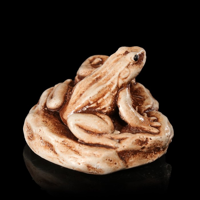 Сувенир гипс "Лягушка на камне" 2 см