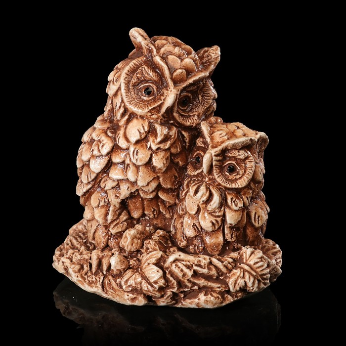 Сувенир гипс "Сова с совенком" 8 см