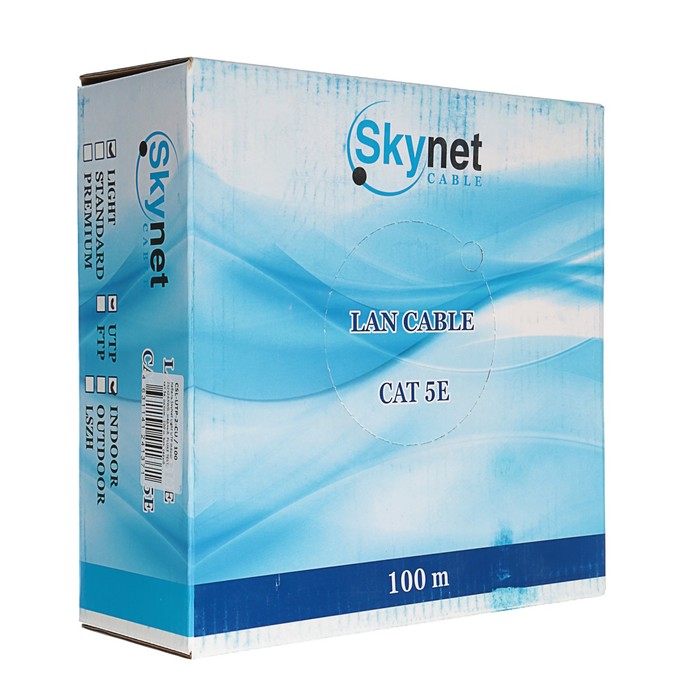 Кабель SkyNet Light UTP indoor CSL-UTP-2-CU/100, CAT5e, 2x2x0,46 мм, 100м, серый