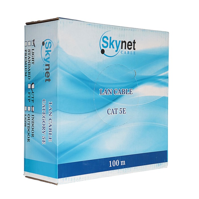 Кабель SkyNet Light UTP indoor CSL-UTP-4-CU/100, CAT5e, 4x2x0,46 мм, 100м, серый