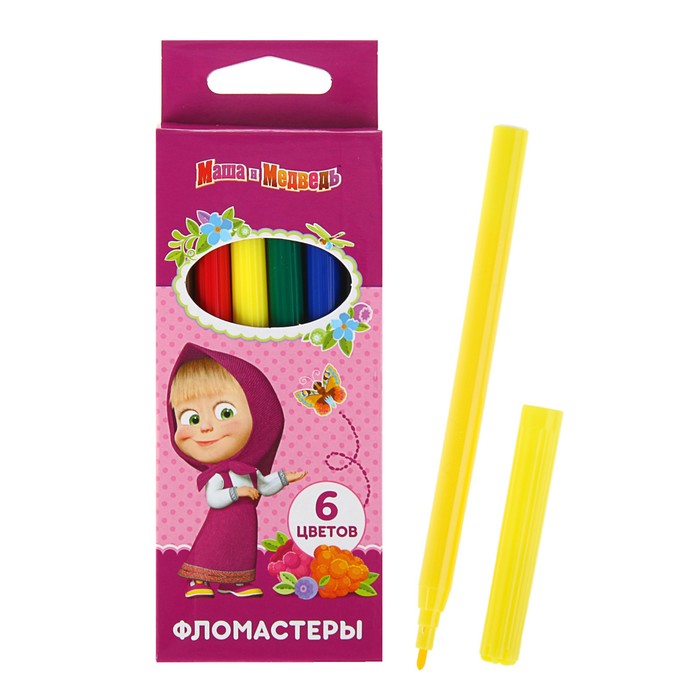 Фломастеры 6 цветов "Маша и Медведь"