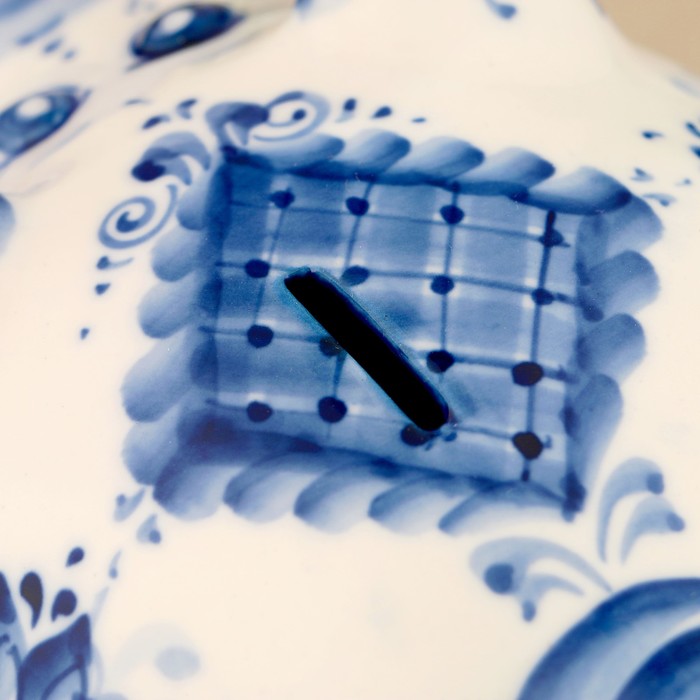 Копилка «Свинка», 13 см, гжель