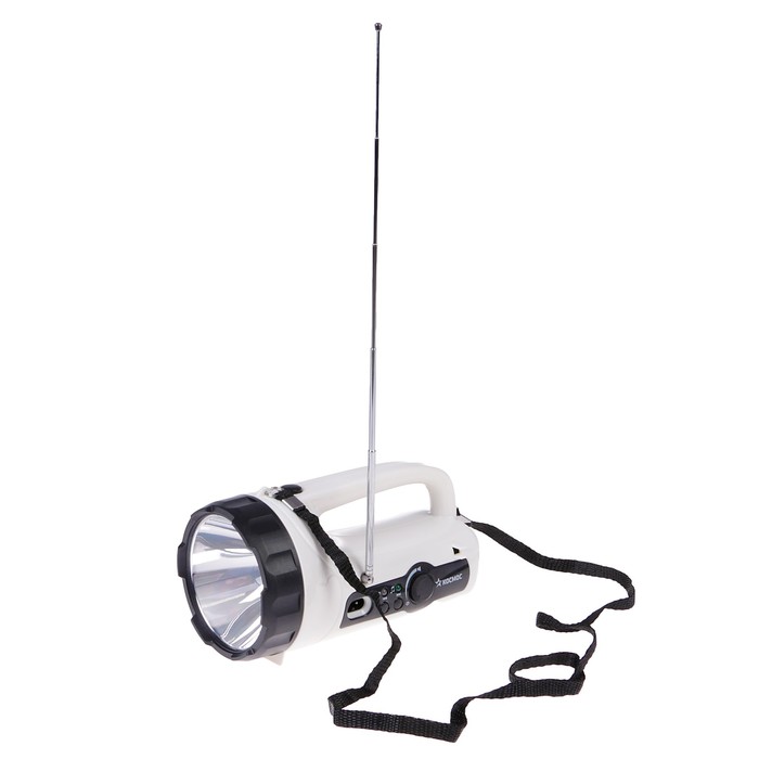 Фонарь"Космос" Accu9191LED, светодиод 3Вт, аккумулятор 4В 1.2А.ч, fm радио