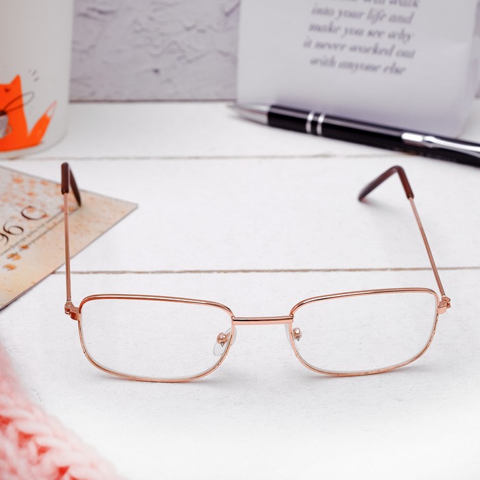 Очки "Прямоугольные", оправа металл, линза пластик, неотгиб. дужка, +1 дптр