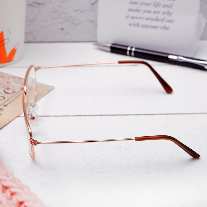 Очки "Прямоугольные", оправа металл, линза пластик, неотгиб. дужка, +1 дптр