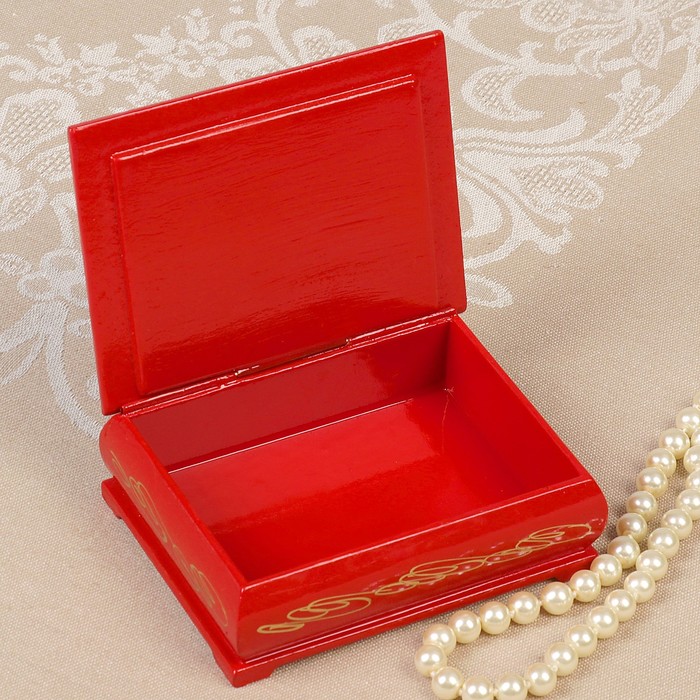 Шкатулка «Репка», красная, 8×10,5 см, лаковая миниатюра