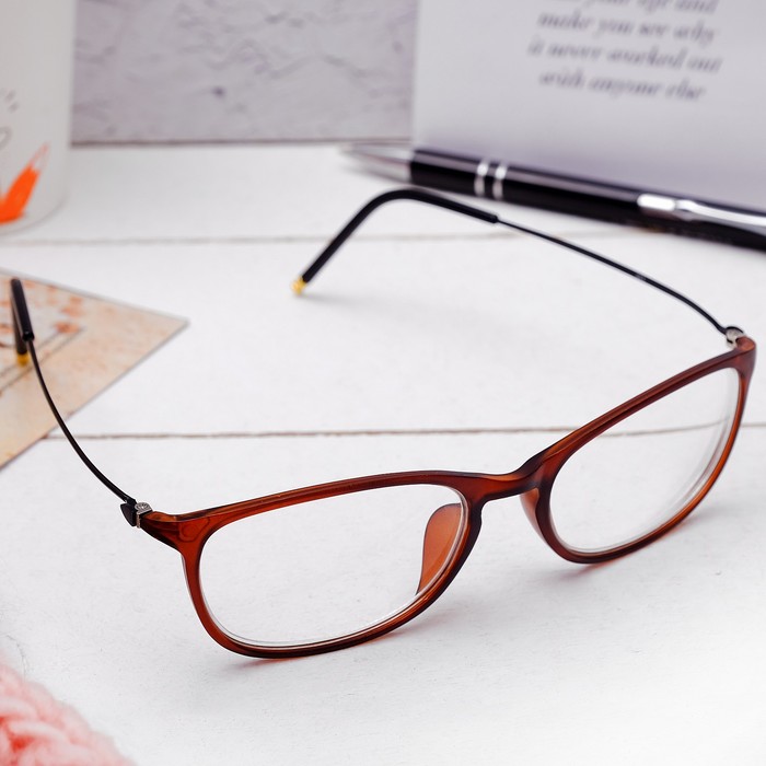 Очки "Квадратные" стильные, оправ пласт, линз пласт, неотгиб. дужк, цв корич-чёрн, -1