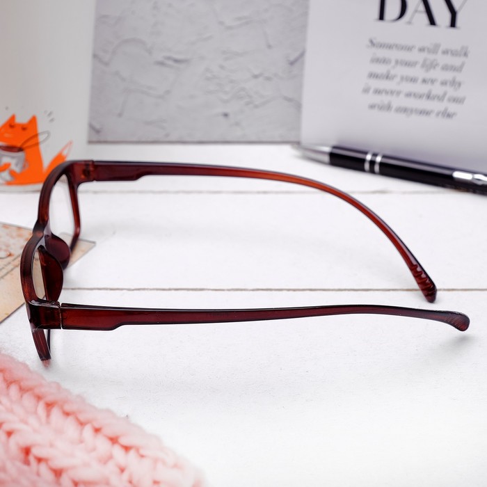 Очки "Прямоугольные" удлинённая дужка, пластина пласт, линза пластик, неотгибающаяся дужка, цвет МИКС, +1