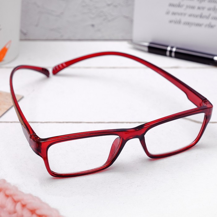 Очки "Прямоугольные" удлинённая дужка, пластина пласт, линза пластик, неотгибающаяся дужка, цвет МИКС, +1