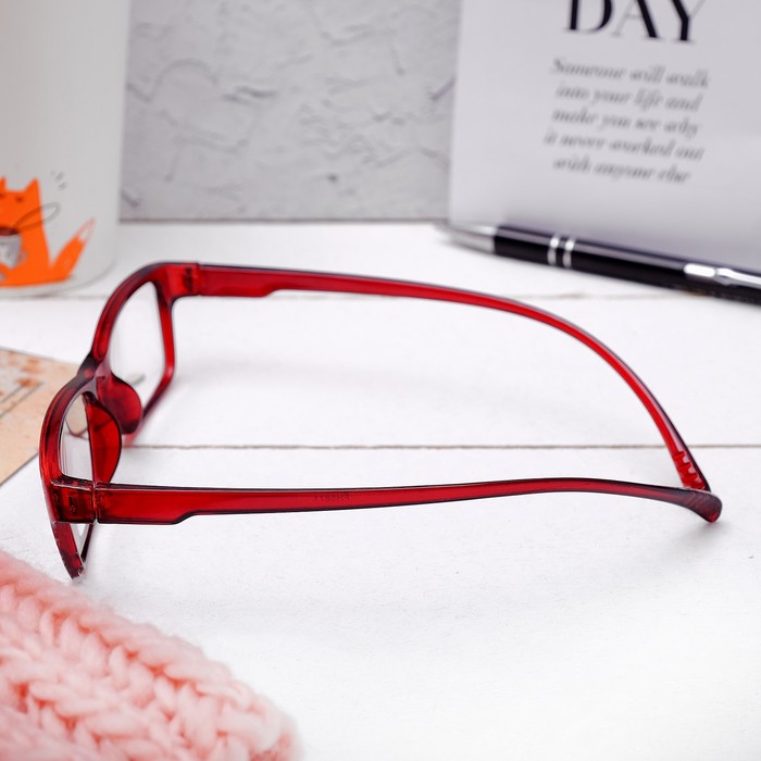 Очки "Прямоугольные" удлинённая дужка, пластина пласт, линза пластик, неотгибающаяся дужка, цвет МИКС, +1