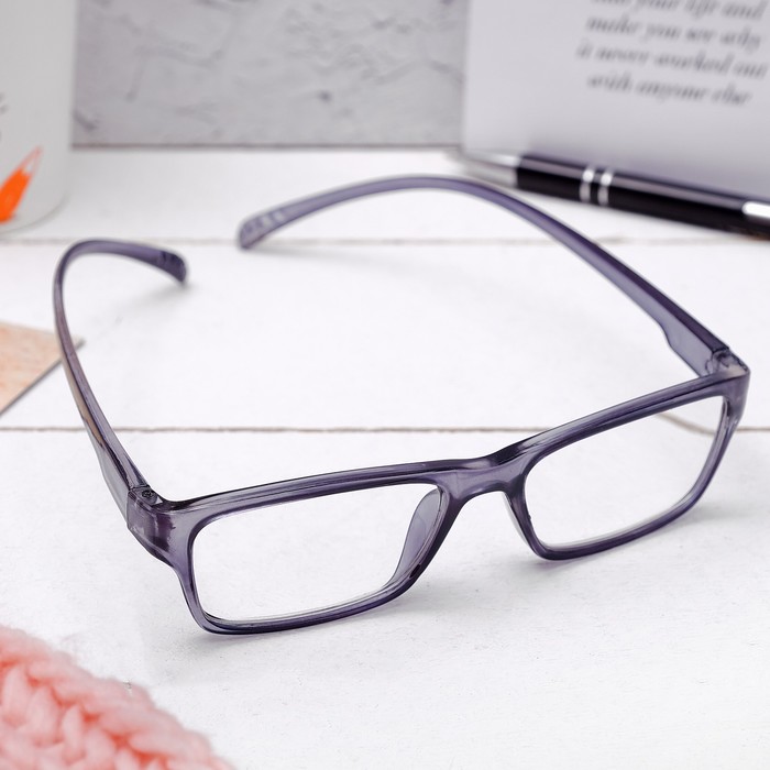 Очки "Прямоугольные" удлинённая дужка, пластина пласт, линза пластик, неотгибающаяся дужка, цвет МИКС, +1