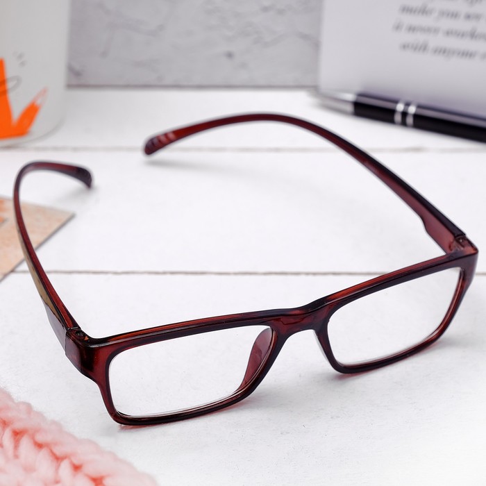 Очки "Прямоугольные" удлинённая дужка, пластина пласт, линза пластик, неотгибающаяся дужка, цвет МИКС, +1,25