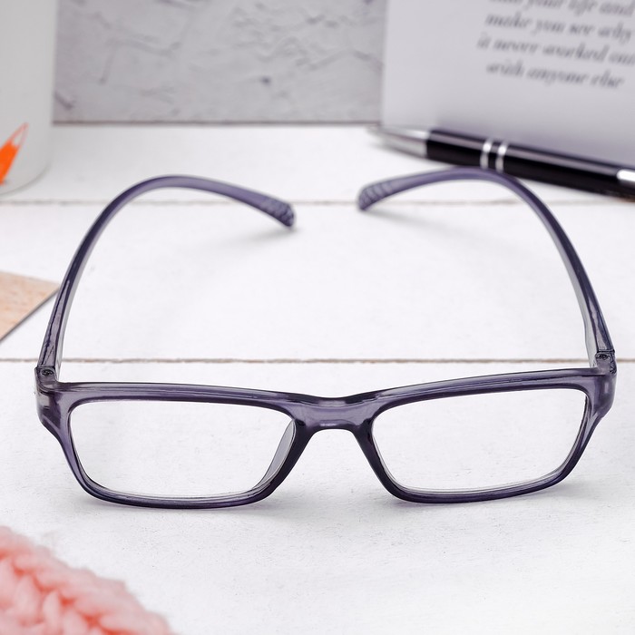 Очки "Прямоугольные" удлинённая дужка, пластина пласт, линза пластик, неотгибающаяся дужка, цвет МИКС, +2,75