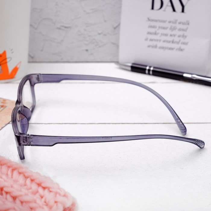 Очки "Прямоугольные" удлинённая дужка, пластина пласт, линза пластик, неотгибающаяся дужка, цвет МИКС, +2,75