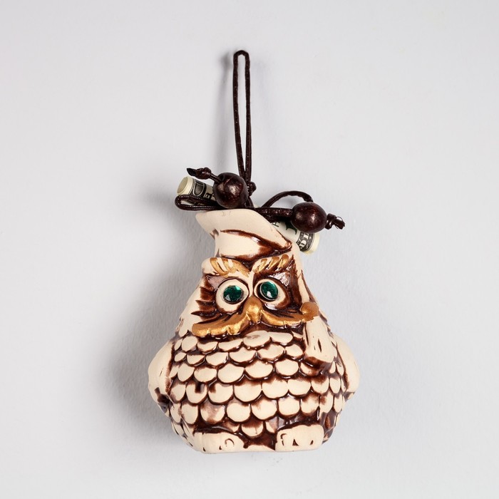 Сувенир "Сова" шамот с декором, микс