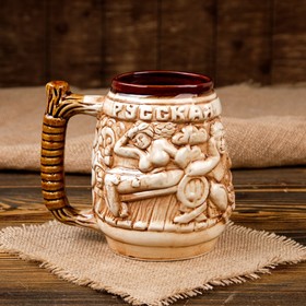 

Пивная кружка "Русская банька", керамика, 1 л
