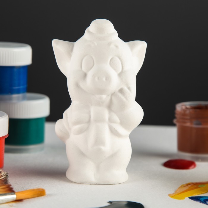 Сувенир- раскраска "Поросенок с бантиком", 8 см