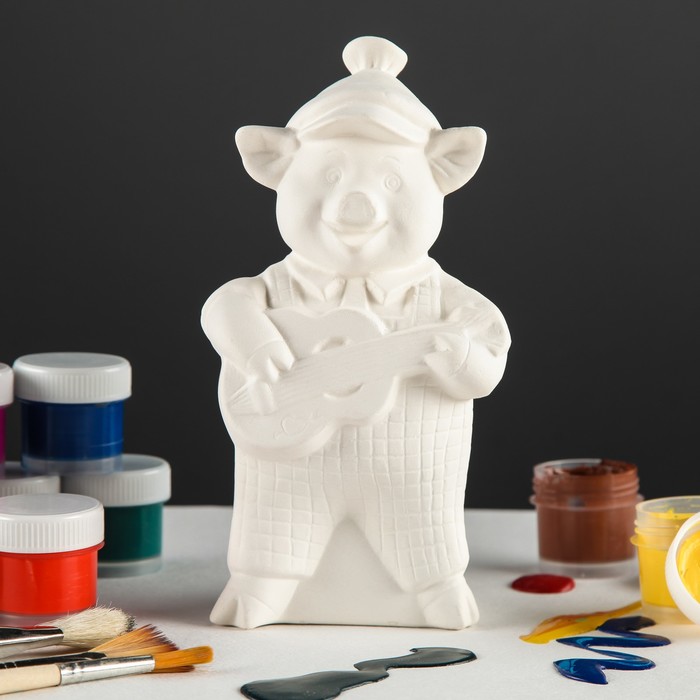 Сувенир-раскраска "Свинка Гитарист" 20 см  МИКС