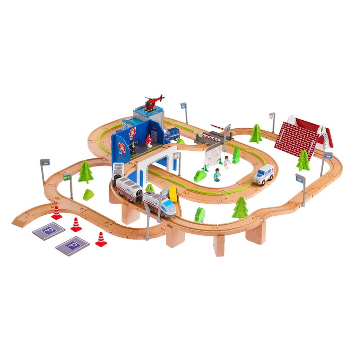 Железная дорога "Транспортная развязка" с мостом и аркой, 149 элементов