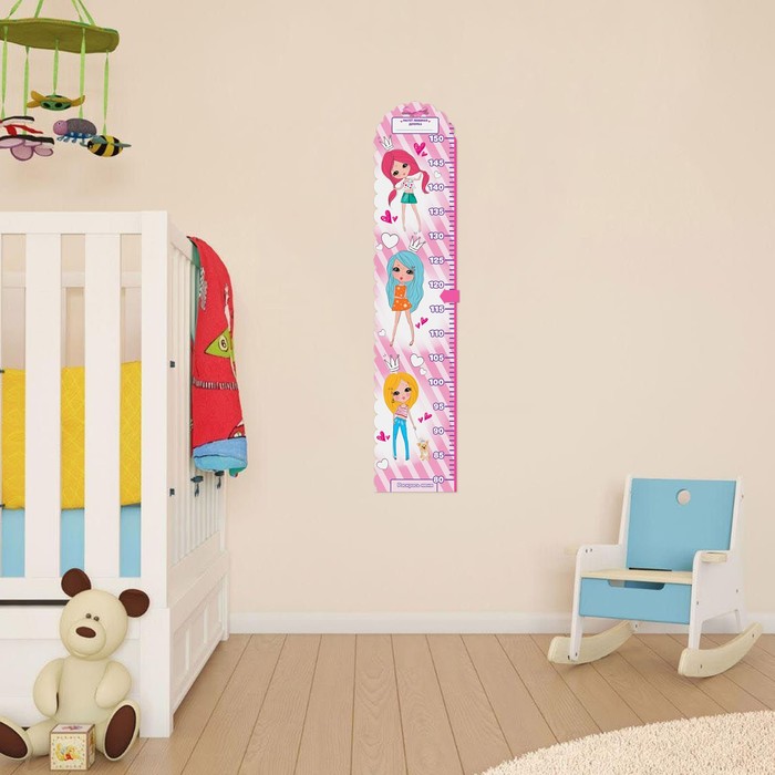 Ростомер с магнитным элементом "Растет любимая дочурка", 150 см