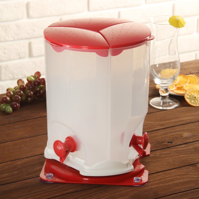 Диспенсер "Вилджо", 3 секции по 2 л, цвет красный