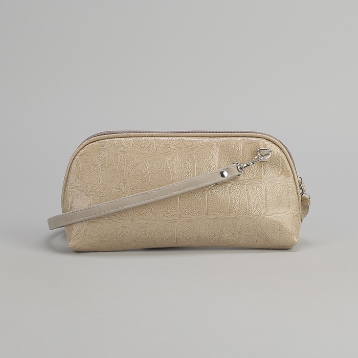 Сумка женская, отдел на молнии, длинный ремень, цвет серый