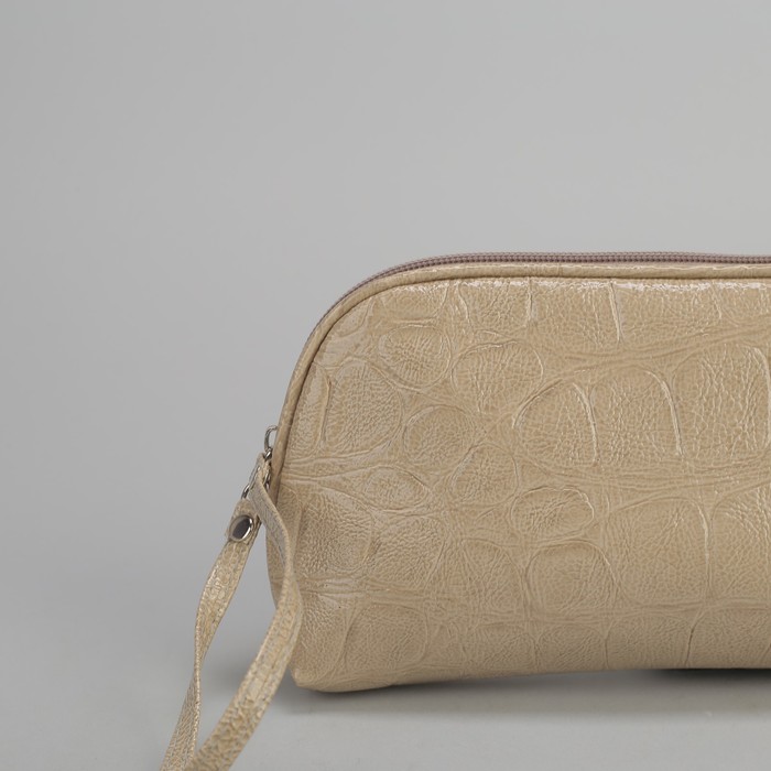 Сумка женская, отдел на молнии, длинный ремень, цвет серый