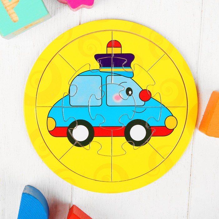 Пазл-круг "Полицейская машина"