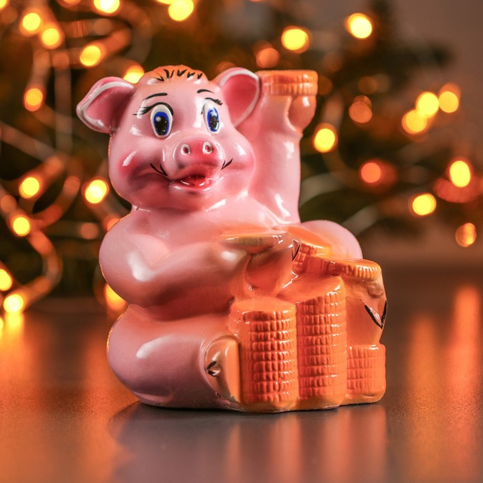 Копилка "Хрюша на монетах"