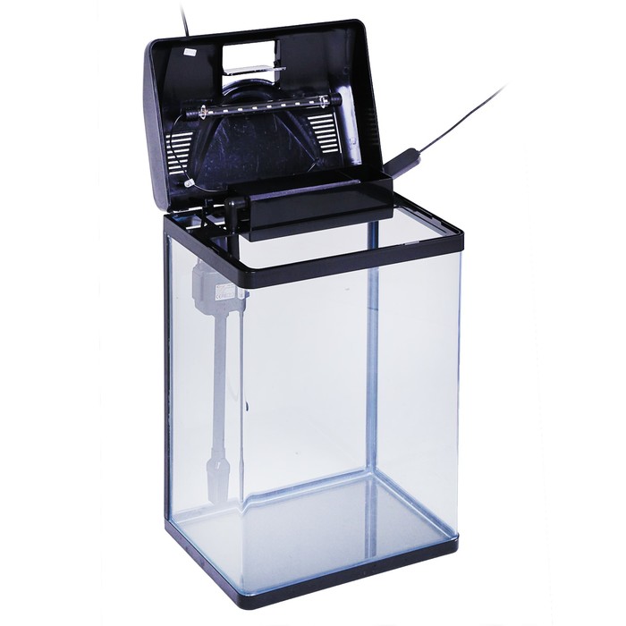 Аквариум SeaStar HX-380Н 48 л, черный (в комплекте LED-лампа, топ-фильтр)