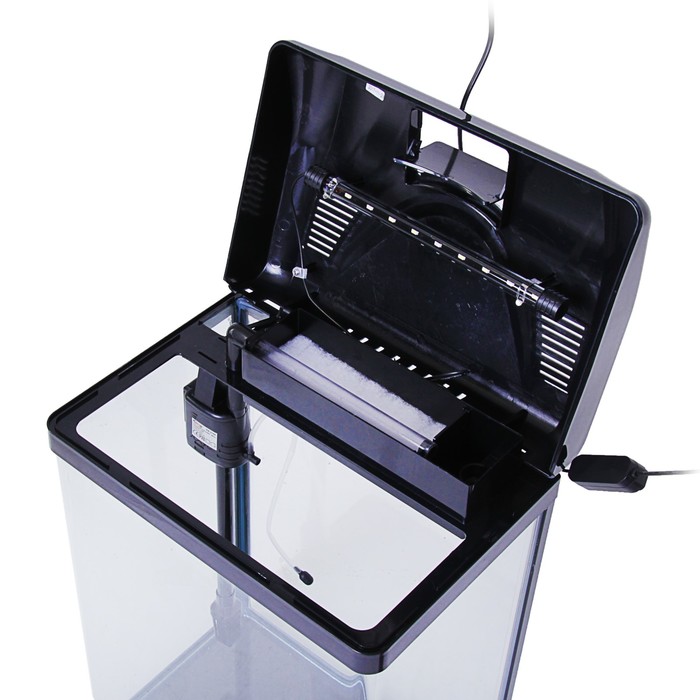 Аквариум SeaStar HX-380Н 48 л, черный (в комплекте LED-лампа, топ-фильтр)