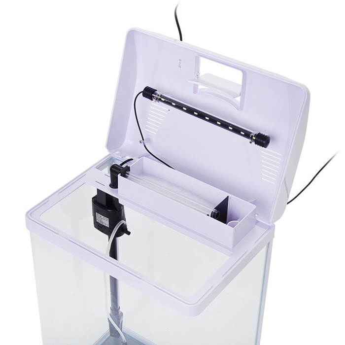 Аквариум SeaStar HX-380Н 48 л, белый (в комплекте LED-лампа, топ-фильтр)
