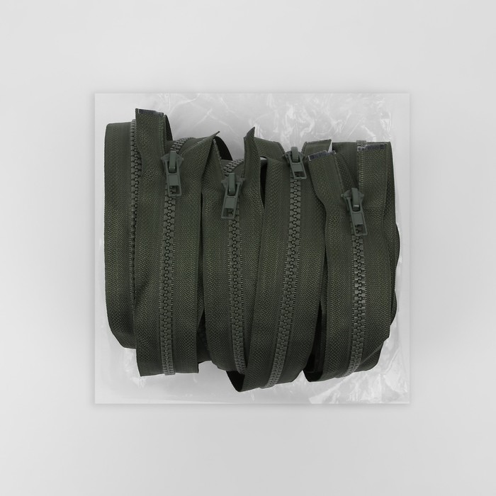 Молния "Трактор" №5, 120см, разъёмная, 2 замка, цвет хаки