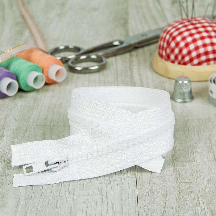 Молния "Трактор" №5, 30см, разъёмная, 1 замок, цвет белый