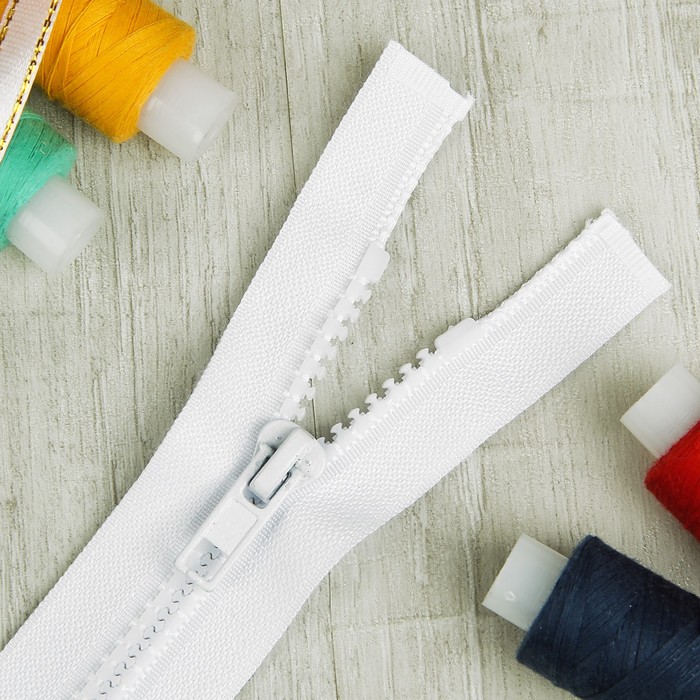 Молния "Трактор" №5, 30см, разъёмная, 1 замок, цвет белый