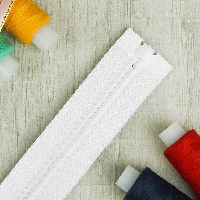 Молния "Трактор" №5, 30см, разъёмная, 1 замок, цвет белый