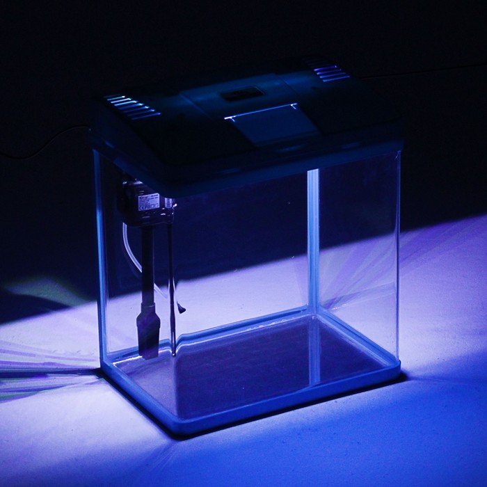 Аквариум SeaStar LS-380F, 30 л, голубой (в комплекте LED-лампа, -топ-фильтр)