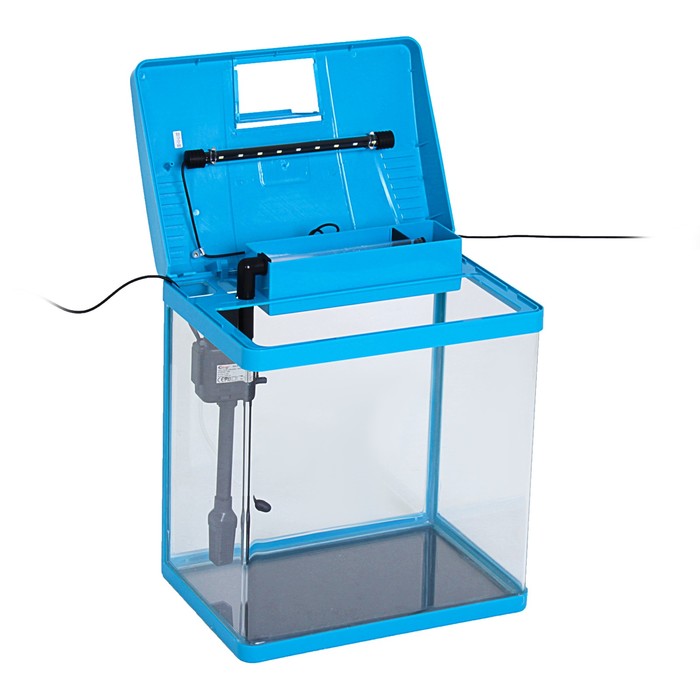 Аквариум SeaStar LS-380F, 30 л, голубой (в комплекте LED-лампа, -топ-фильтр)