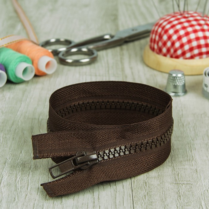 Молния "Трактор" №5, 30см, разъёмная, 1 замок, цвет коричневый