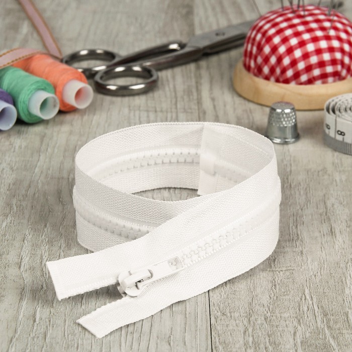 Молния "Трактор" №5, 40см, разъёмная, 1 замок, цвет белый