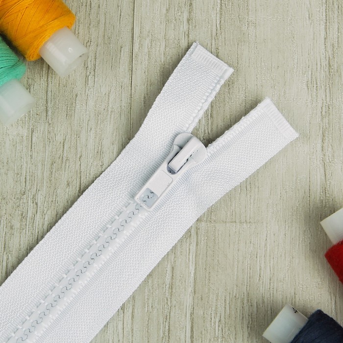 Молния "Трактор" №5, 40см, разъёмная, 1 замок, цвет белый