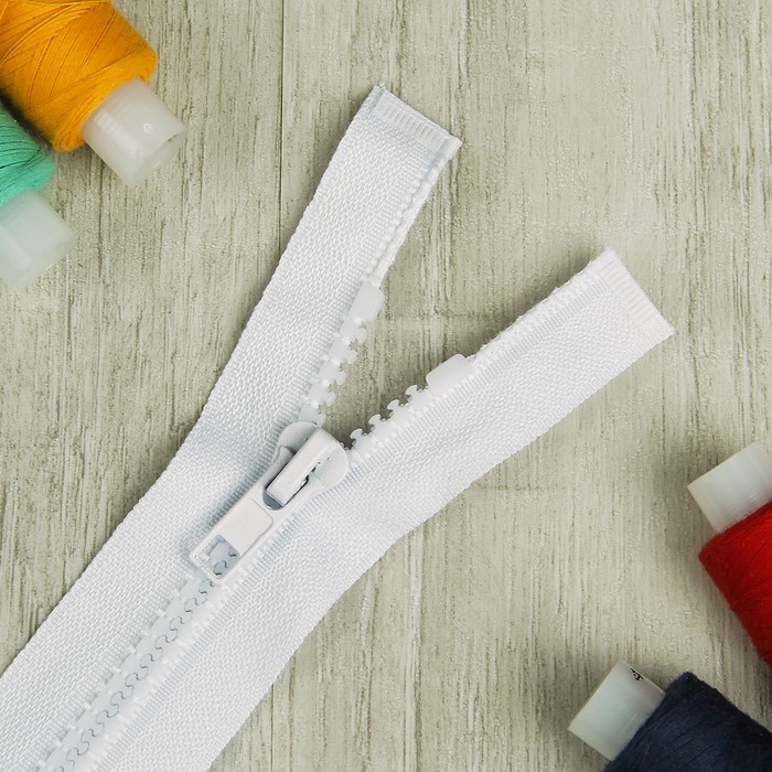 Молния "Трактор" №5, 40см, разъёмная, 1 замок, цвет белый