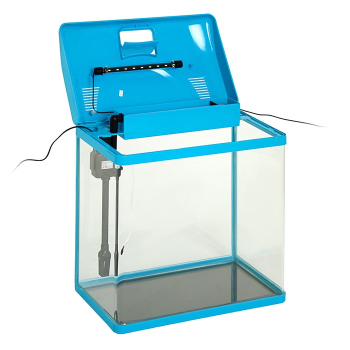 Аквариум SeaStar HX-500ZF 65 л, голубой (в комплекте LED-лампа, топ-фильтр)