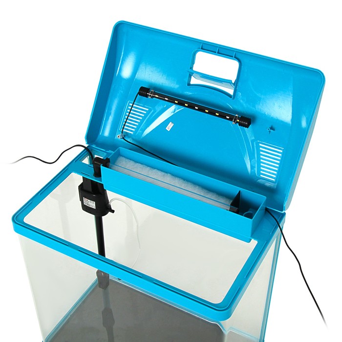 Аквариум SeaStar HX-500ZF 65 л, голубой (в комплекте LED-лампа, топ-фильтр)