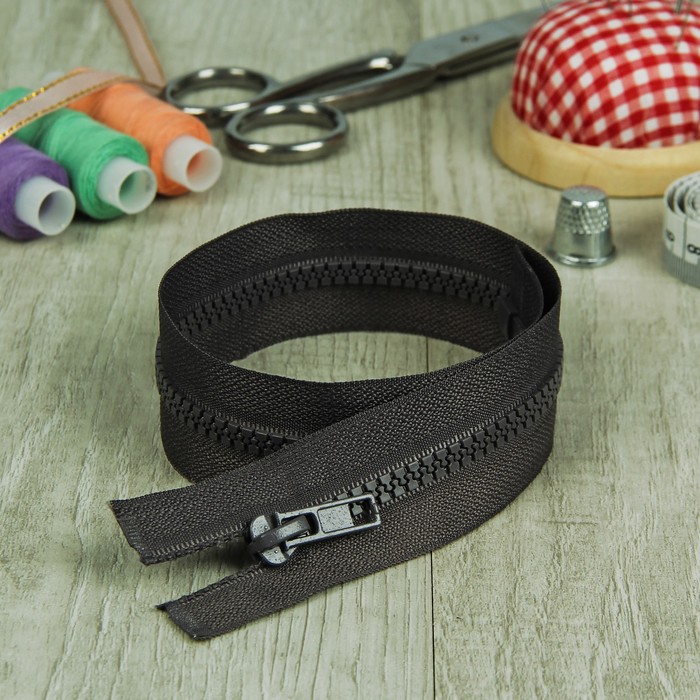 Молния "Трактор" №5, 40см, разъёмная, 1 замок, цвет серый