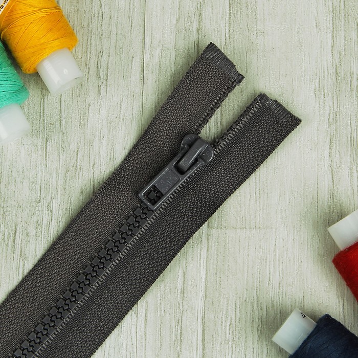 Молния "Трактор" №5, 40см, разъёмная, 1 замок, цвет серый