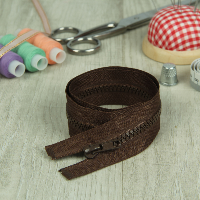 Молния "Трактор" №5, 40см, разъёмная, 1 замок, цвет коричневый