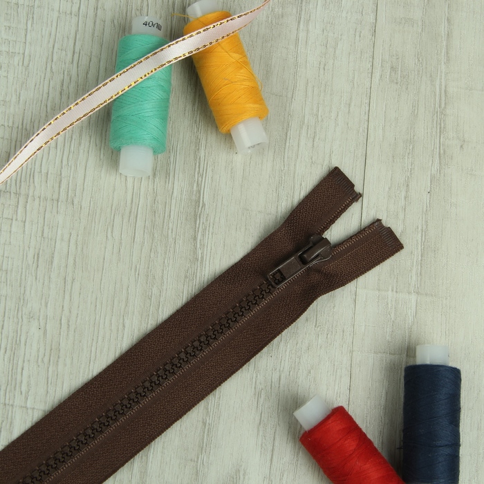 Молния "Трактор" №5, 40см, разъёмная, 1 замок, цвет коричневый